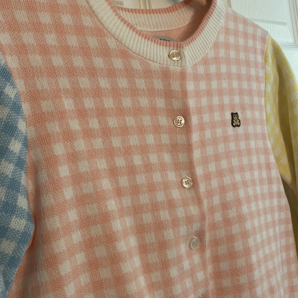 Teddy fresh - WOMEN’S GINGHAM KNIT JACQUARD CARDIGAN